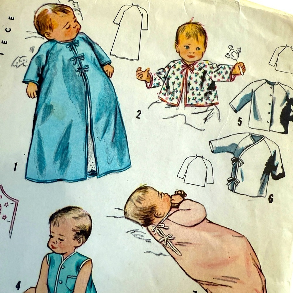 1960s Simplicity 5163 Vintage Sewing Pattern Infant Layette, Rare find, vintage - Picture 3 of 8